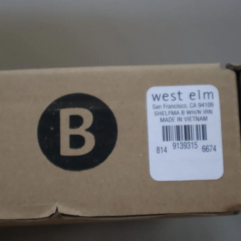 West Elm Bodhi Shelfmate Type B Oak Wood Black Iron Frame